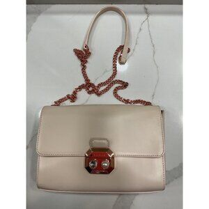 Ted Baker London Pink Leather Rose Gold Crossbody Bag Glam Wedding Formal